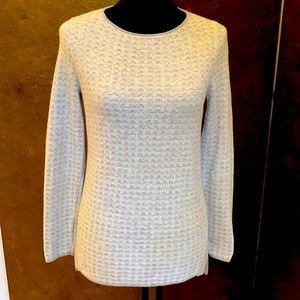 NEW 100% CASHMERE BY NORDSTROM❤️ FINE WAFFLE KNIT WOVEN SWEATER..MINT STUNNING!